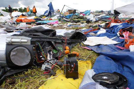 Campingområde L, efter Roskilde Festivalen var slut